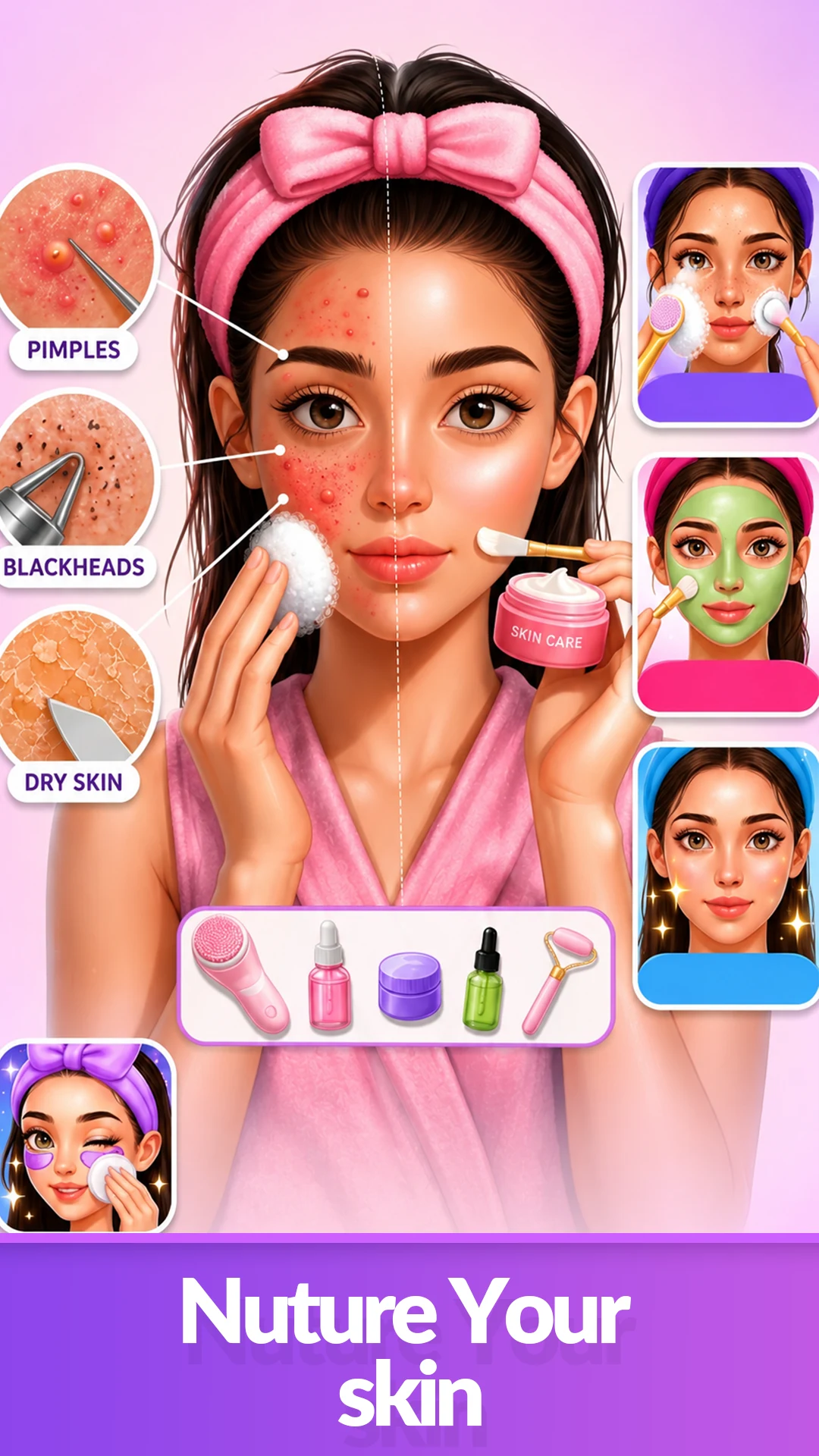 Skincare Time Makeup ASMR Game screenshot